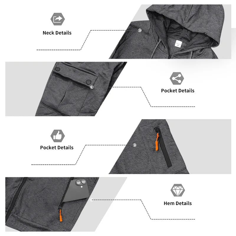 Set Maglione Con Cappuccio Moda Sportiva All'Aria Aperta In Velluto Sciolto Da Uomo Autunno Inverno