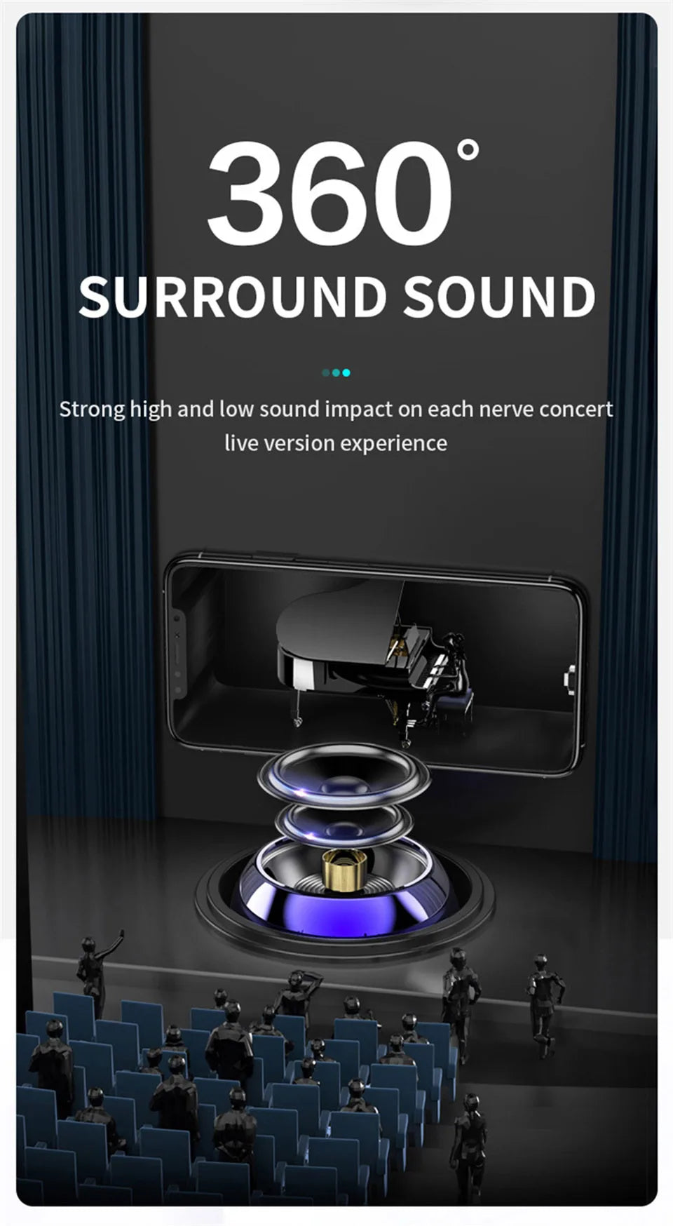 Mini Altoparlante Bluetooth Con Microfono TWS Cassa Di Risonanza Portatile HiFi Per Musica Su Smartphone Tablet Metallo