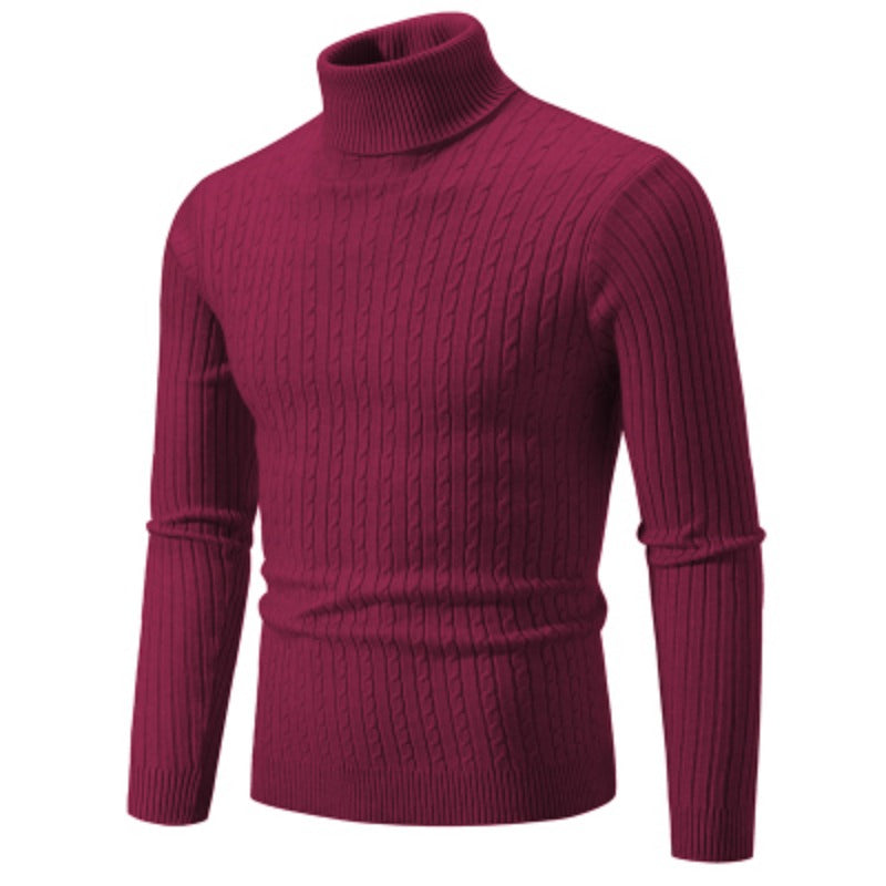 Maglione Dolcevita Uomo Lana Caldo Lavorato A Maglia Tinta Unita Inverno Casual Outdoor Top