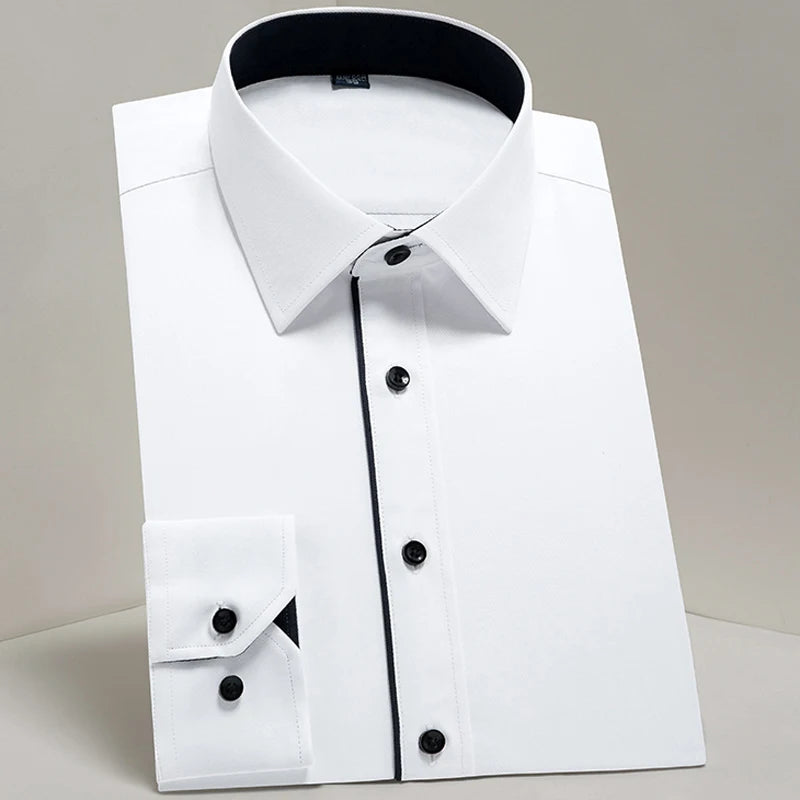 Camicie Da Uomo Eleganti Payel Semi Formale A Maniche Lunghe Con Abbottonatura E Cuciture A Contrasto