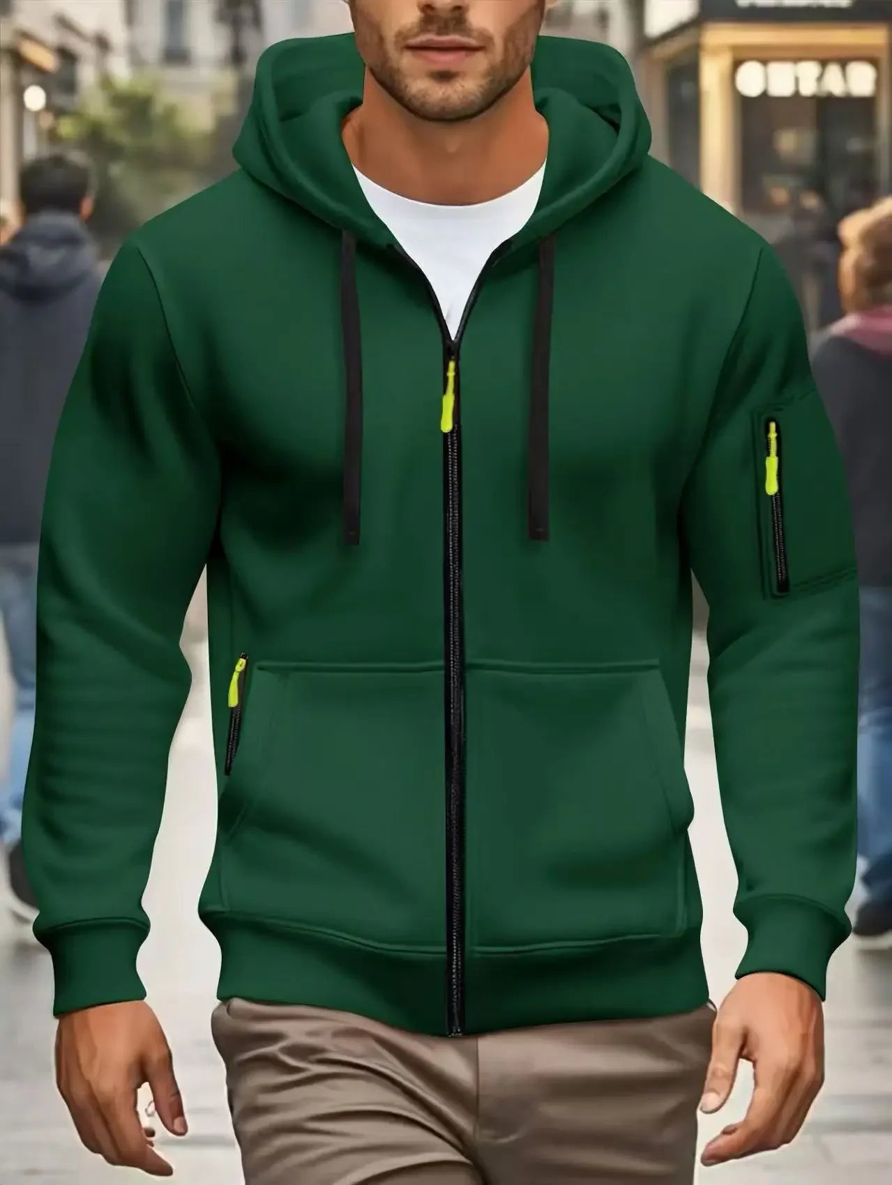 Felpa Con Cappuccio Uomo Autunno Inverno Nuove A Maniche Lunghe Tasca Con Cerniera Design Sportivo Giacca