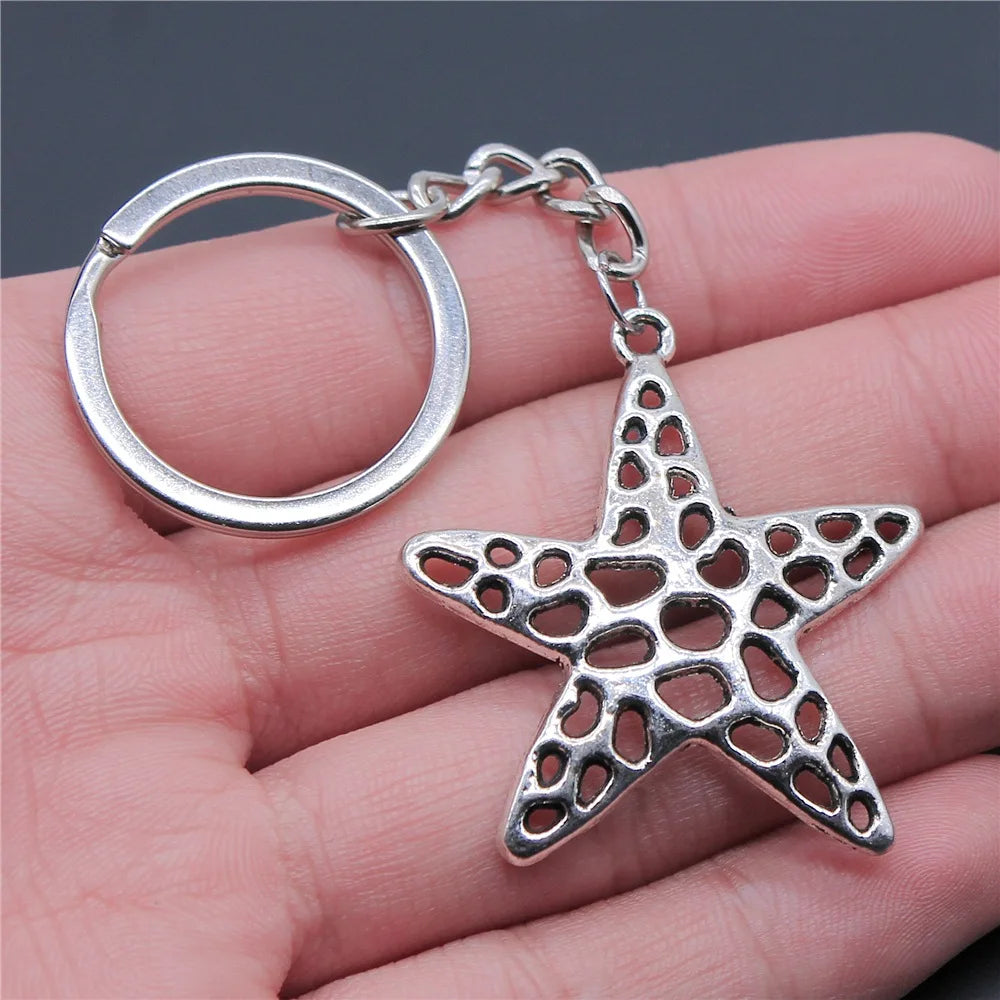 Portachiavi Tema Animali Marino Conchiglia Tartaruga Marina Cavalluccio Marino Polpo Calamari Stella Marina Sirena Regalo