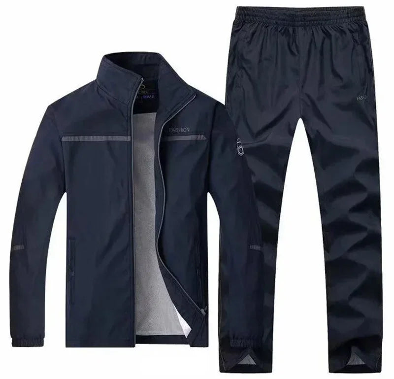 Tuta Sportiva Uomo 2 Pezzi Giacca Con Zip Pantaloni Vita Elastica Allenamento Pallacanestro