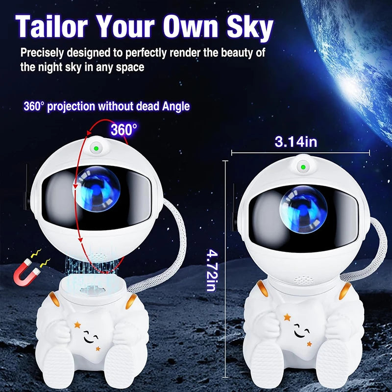 Proiettore di Stelle Astronauta Luce Notturna Galassia Lampada Notturna per Bambini Nebulosa Regalo di Compleanno