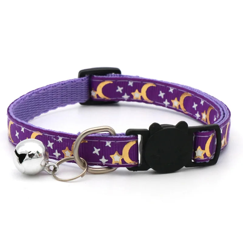 Collare per Gatti con Campanella Cartoon Star Moon Regolabile Anello di Sicurezza Gioielli per Gatti Cuccioli