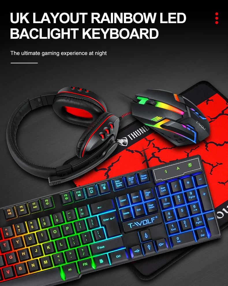Tastiera Cablata 100 Percento Layout Europeo Multilingue ISO Retroilluminazione Multicolore Per Gaming Ufficio Desktop