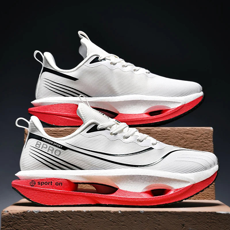 Scarpe Da Corsa Sportive Unisex Uomo Donna Maratona Carbon Board Cuscino Aria Antiscivolo Leggere Traspiranti
