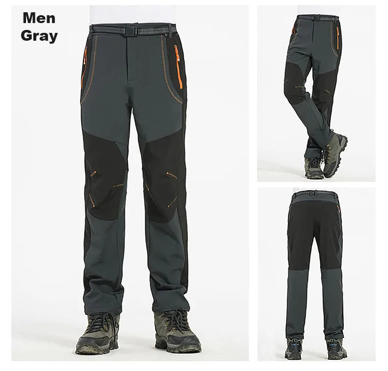 Pantaloni Invernali Da Uomo In Pile Per Trekking Impermeabili Caldi Da Campeggio All Aperto Soft Shell Antipioggia Antivento