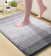 Kitinjoy Tappeto Da Bagno In Microfibra Assorbente Morbido Antiscivolo Shaggy Lavabile In Lavatrice