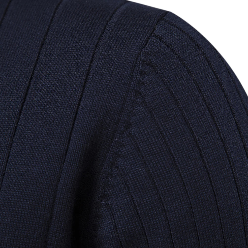 Maglione Uomo Cotone Con Cerniera Autunno Inverno Colletto Coreano Alta Qualità Caldo