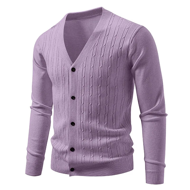 Favocent Maglione da Uomo Scollo a V Sottile Lavorato a Maglia Solido Autunno 2025 Moda Casual