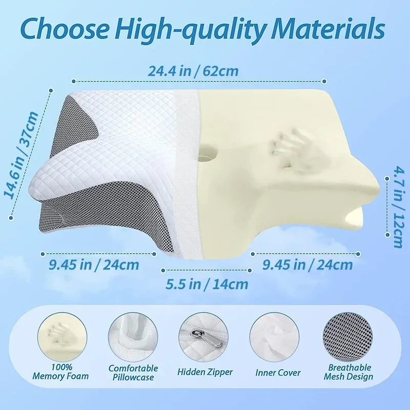 Cuscino Cervicale Memory Foam A Forma Di Farfalla Per Il Collo Sonno Confortevole E Ortopedico
