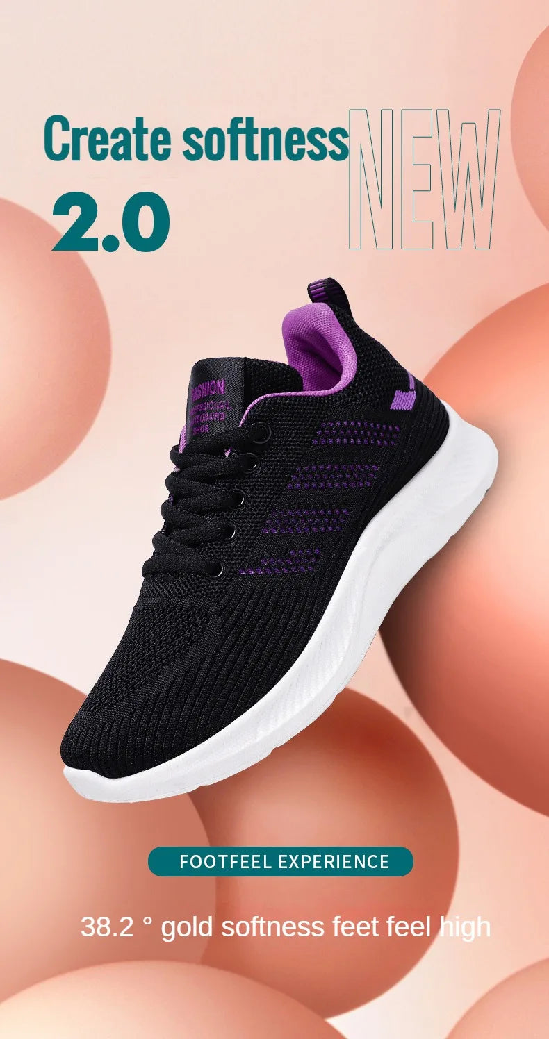 Scarpe da Ginnastica da Donna Traspiranti in Rete Monofacciale con Suola Morbida Ideali per Running e Allenamento