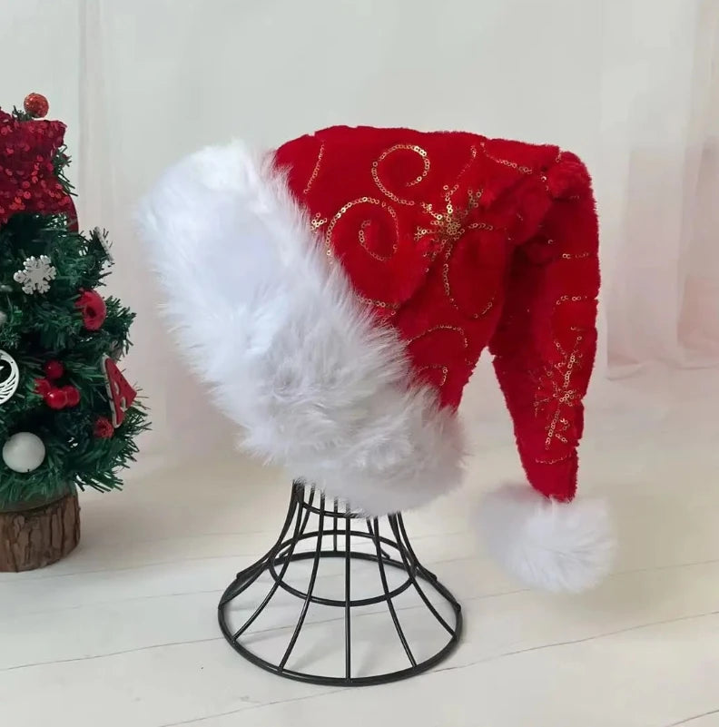 Cappello Natalizio In Peluche Bianco 30x45 Cm Unisex Comfort Da Babbo Natale Seta Brillante 2025