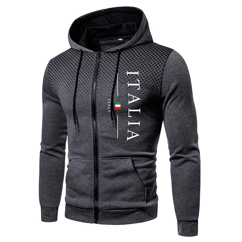 Tuta Da Uomo Autunno Inverno Con Cappuccio E Pantaloni Sportivi Con Cerniera Per Allenamento Quotidiano