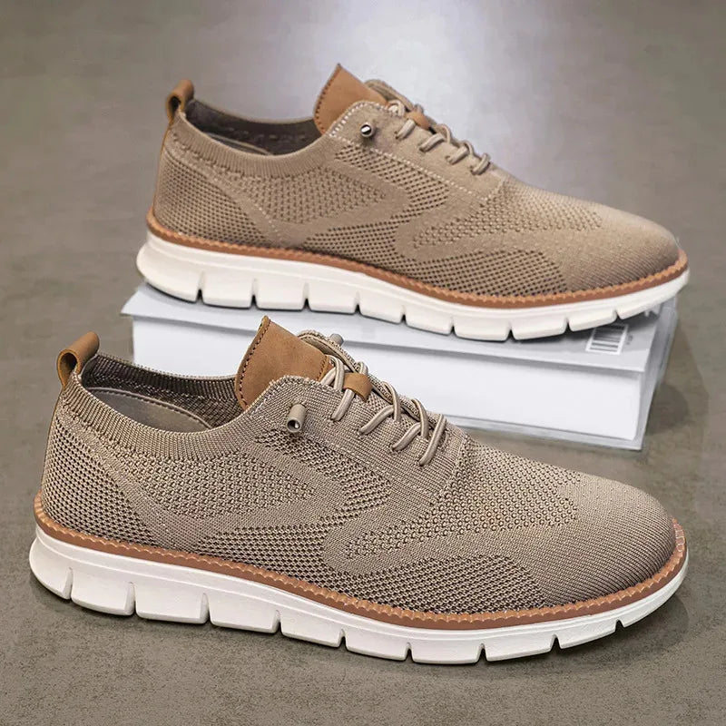 Scarpe Casual Uomo Traspiranti Brogue Classiche Ammortizzazione Design A Blocchi Colore Sneakers Eleganti Leggere