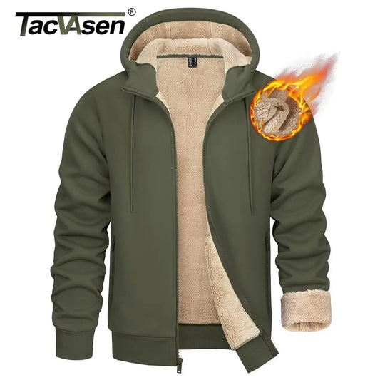 Tacvasen Felpa Con Cappuccio In Pile Sherpa Da Uomo Invernale Antivento Con Zip Capispalla Casual Sportivo