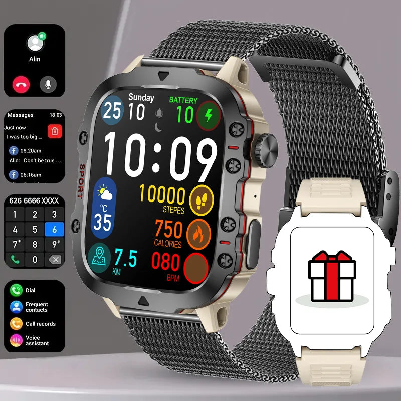 Orologio Fitness Con Schermo Da 1,96 Pollici 3ATM Chiamate Bluetooth Impermeabile Frequenza Cardiaca