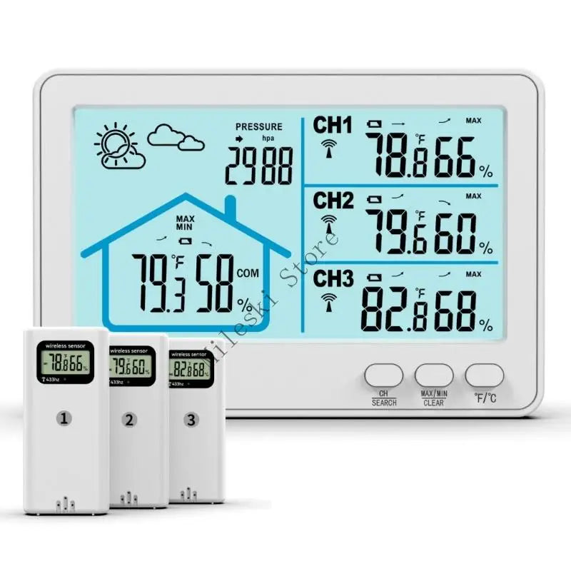 Igrometro Wireless J60C Con Telecomando A Distanza Schermo Da 5 Pollici Ad Alto Contrasto Per Sistemi Di Monitoraggio