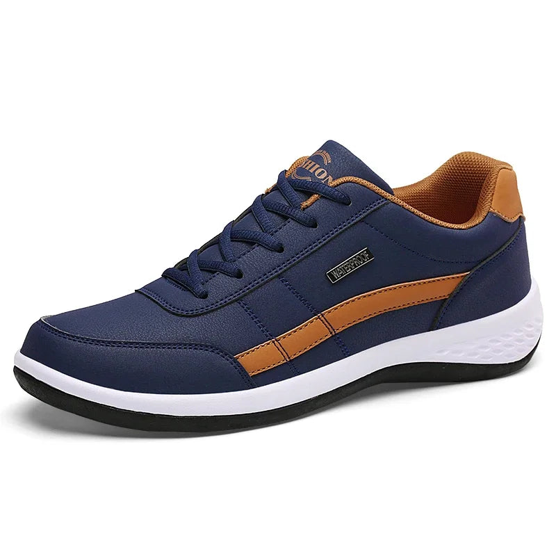 MAEDEF Scarpe Da Uomo Sneaker In Pelle Impermeabile Casual Calzature Stringate Vulcanizzate Comfort
