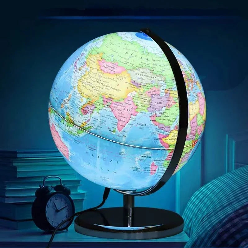 Globo mondiale da 25 cm grande HD con display luminoso Studenti in inglese e cinese Insegnamento dei bambini Regali per imparare a usare Globi AR