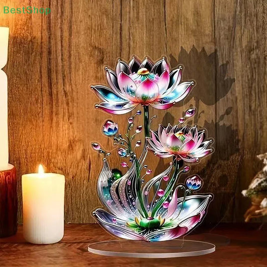 ❤ 2D piatto acrilico cristallo bianco drago statua studio espositore tavolo ornamento regalo decorazioni per la casa