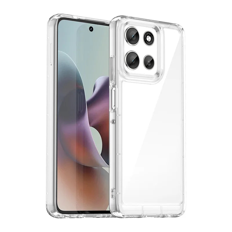 Custodia TPU Trasparente Colorata Per Motorola Moto G06 Power G56 G86 5G Antimpronta Antigraffio Antiscivolo