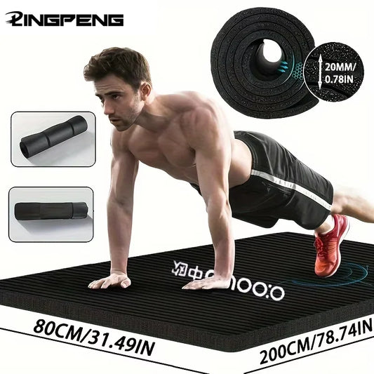 Tappetino Da Yoga NBR Spesso 15/20 Mm Antiscivolo Per Esterni 200x80 Cm Esercizio Palestra Allenamento Fitness