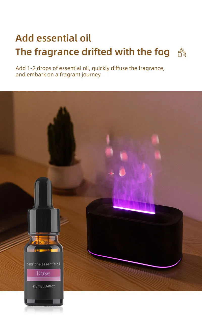 Diffusore Di Aromaterapia Con Effetto Fiamma E Nebbia Fredda Umidificatore Silenzioso Per Casa E Camera Da Letto