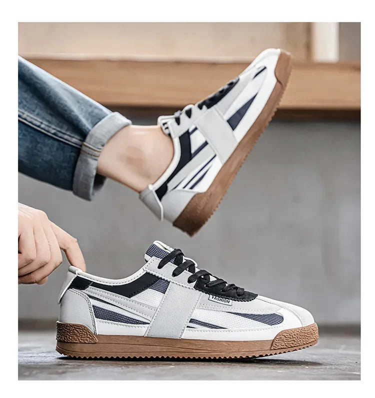 Scarpe Casual Uomo Traspiranti In Tela Versione Aggiornata Primavera Estate Punta Tonda Fodera In Poliestere