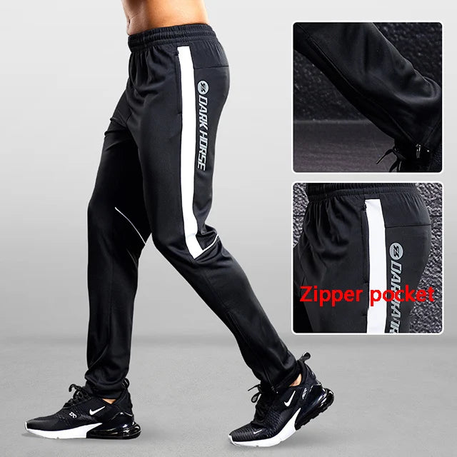 Pantaloni Sportivi Da Uomo Con Tasche Con Cerniera Per Corsa Allenamento Calcio Fitness In Poliestere Modello A102