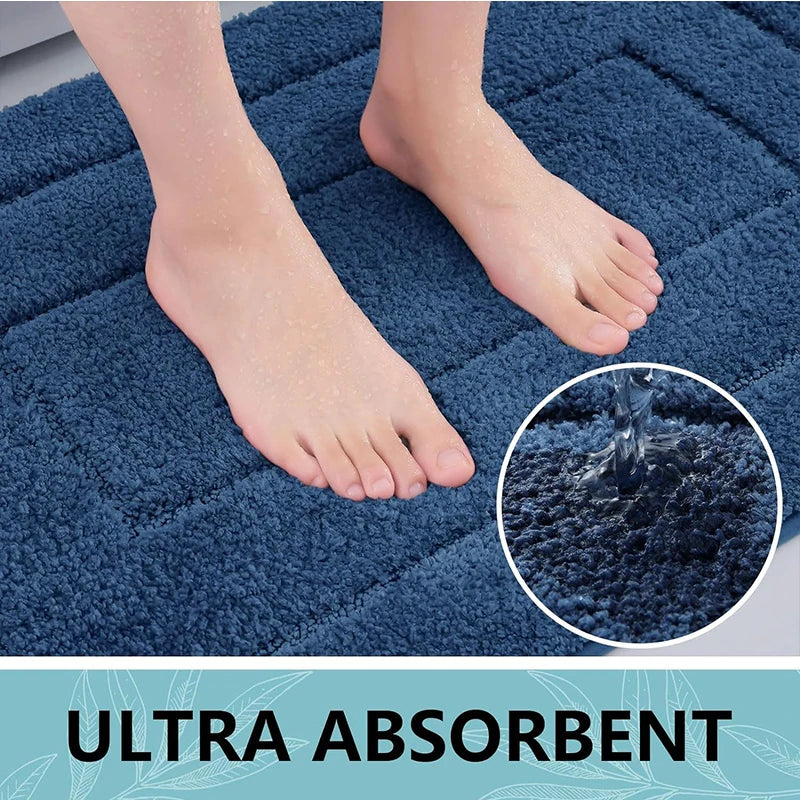Homaxy Tappetino Da Bagno In Velluto A Doppio Telaio Antiscivolo Per Interni Assorbe Acqua E Trappola Sporco Comodo