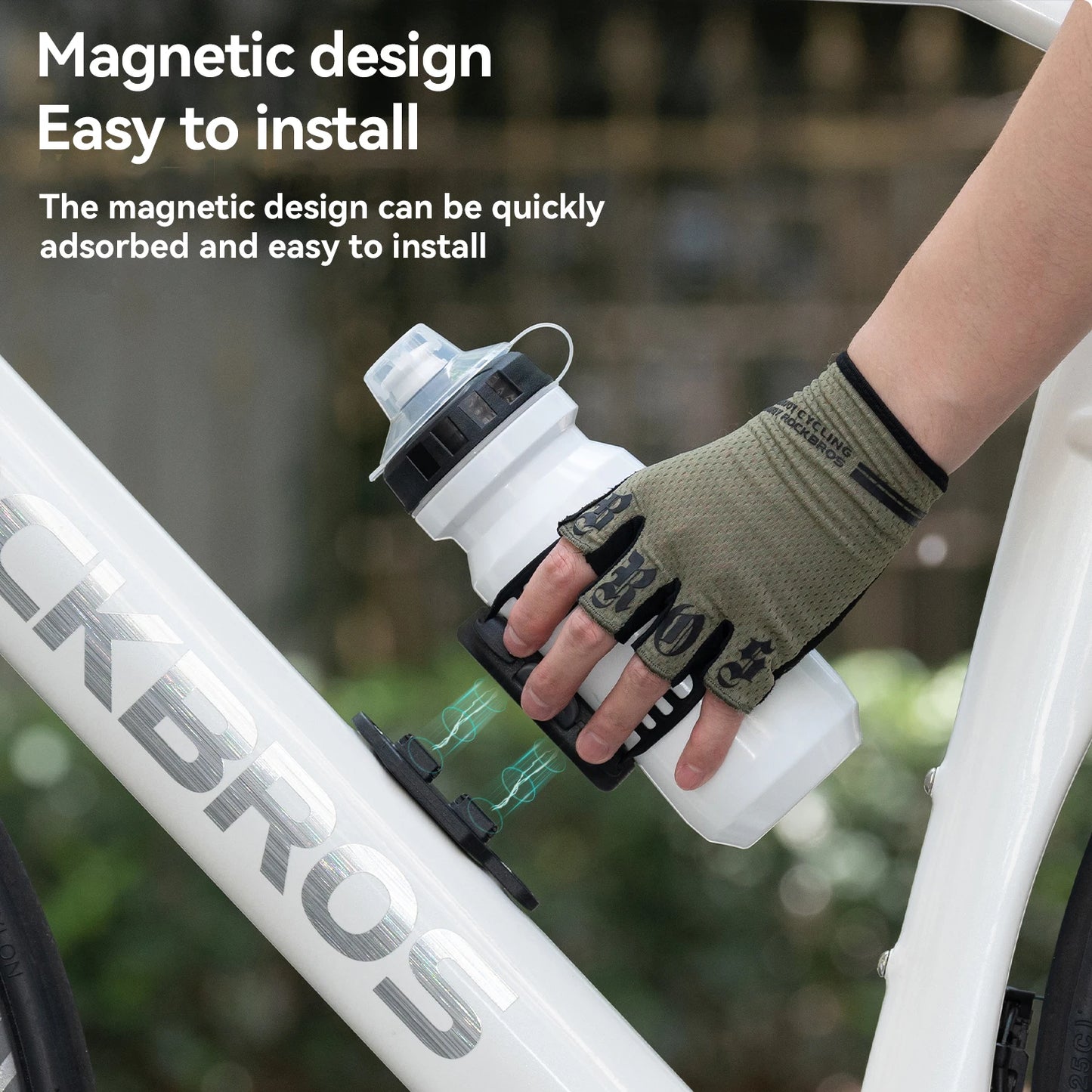 Rockbros Staffa Per Bottiglia D Acqua Magnetico Portatile Per Bici Universale Leggero Con Assorbimento Degli Urti