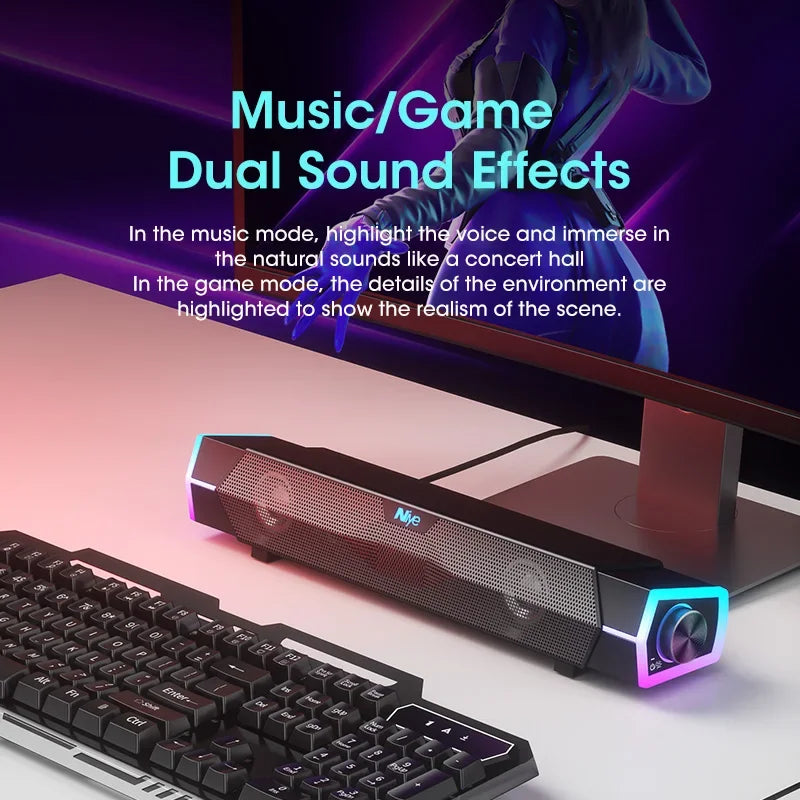Altoparlanti Per Computer 4D Soundbar Bluetooth 5.3 Surround Con Subwoofer Per PC E Notebook