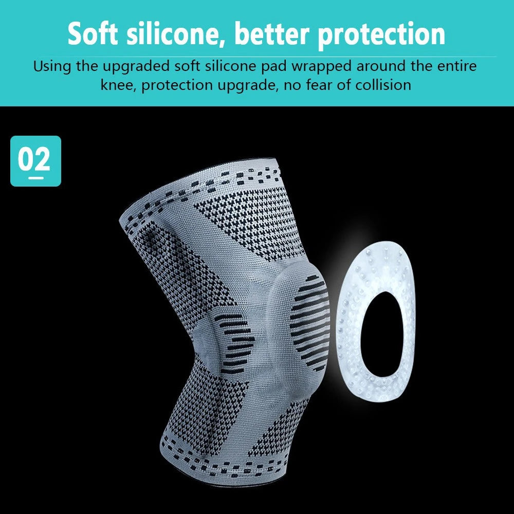 Ginocchiera Protezione Rotula In Silicone Per Atleti Sportivi Compressione Supporto Per Basket