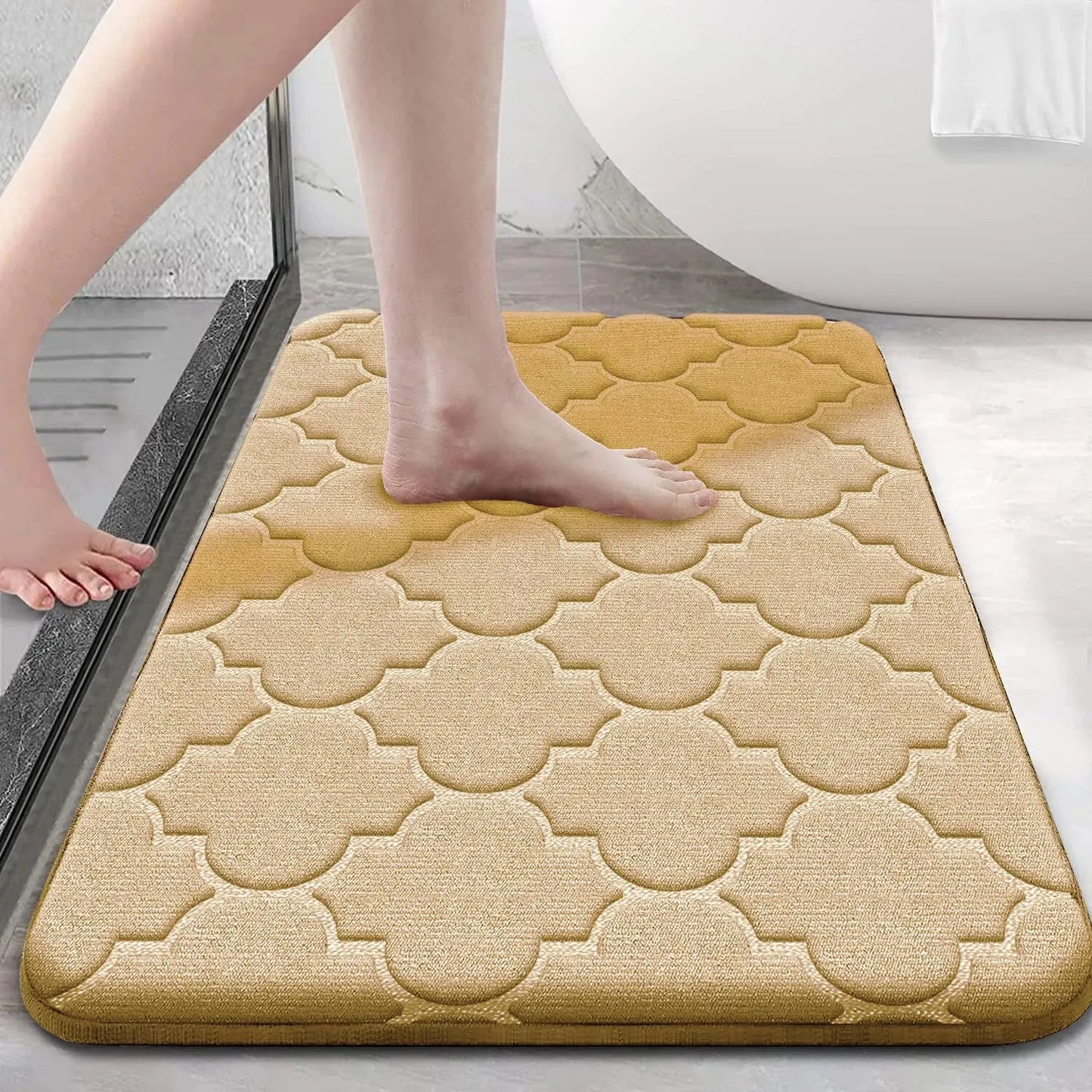 Tappetino Da Bagno Assorbente Antiscivolo In Poliestere Morbido E Drenante Per Casa E Porta Decorativa
