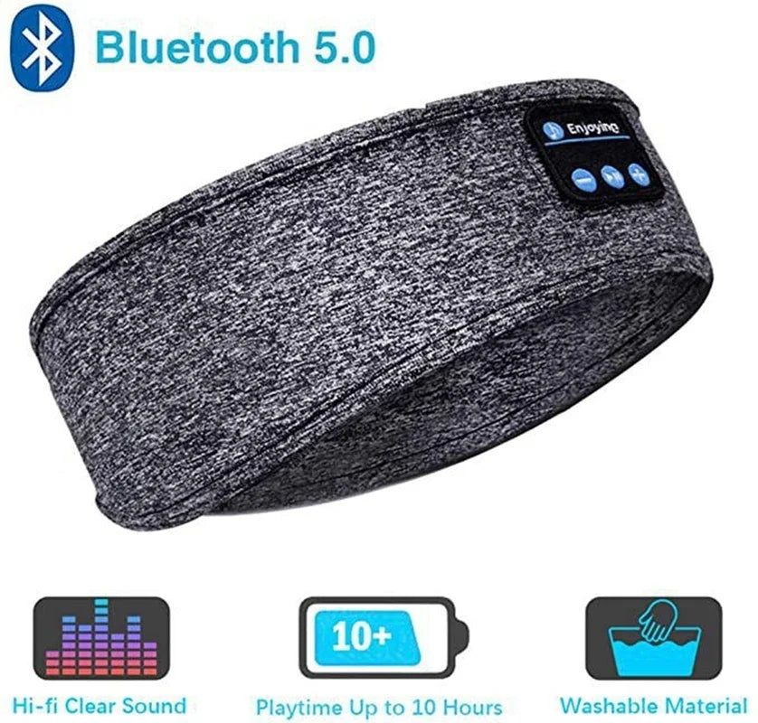 Maschera Per Il Sonno Con Cuffie Bluetooth Wireless Fascia Per Capelli Morbida Elastica Comoda Per Dormire Sul Fianco
