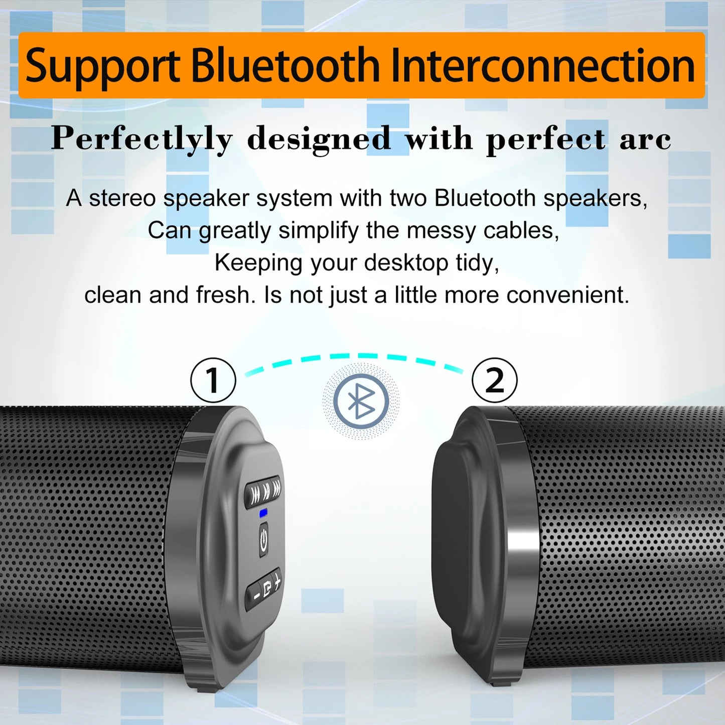 Barra Audio Bluetooth 5.1 Per TV E PC Cablata E Wireless Con Ingresso RCA Batteria Integrata Home Theater