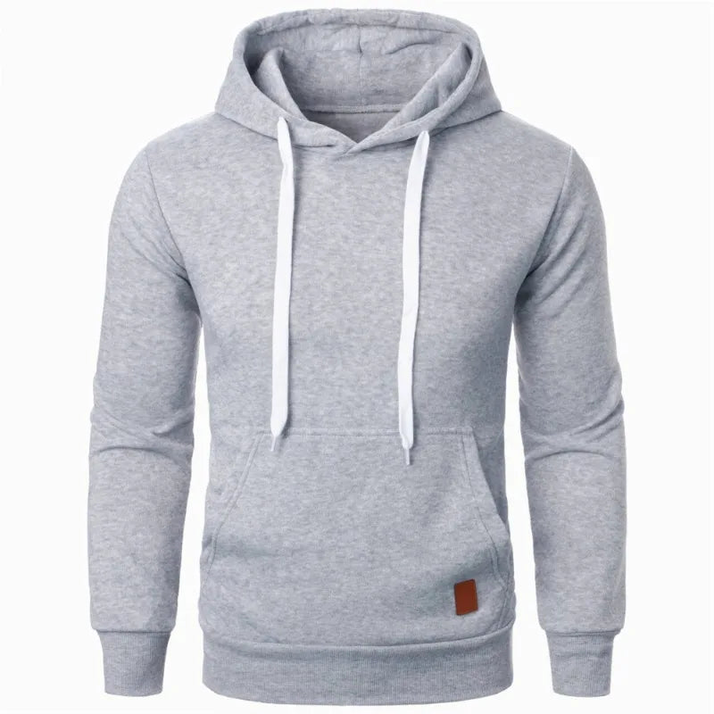 Felpa Con Cappuccio Da Uomo Leggera A Maniche Lunghe Streetwear Tinta Unita Con Coulisse