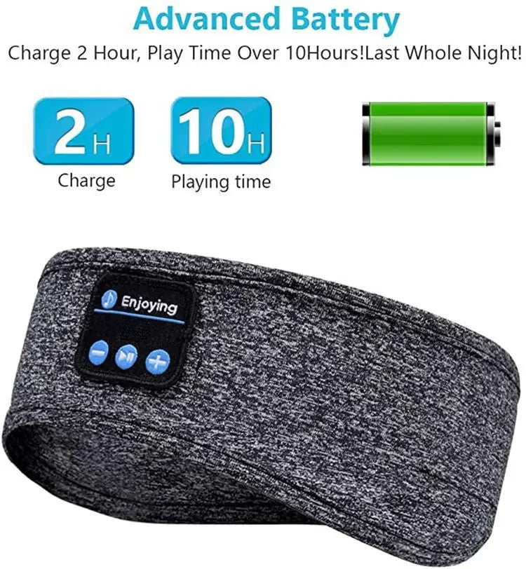 Maschera Per Il Sonno Con Cuffie Bluetooth Wireless Fascia Per Capelli Morbida Elastica Comoda Per Dormire Sul Fianco