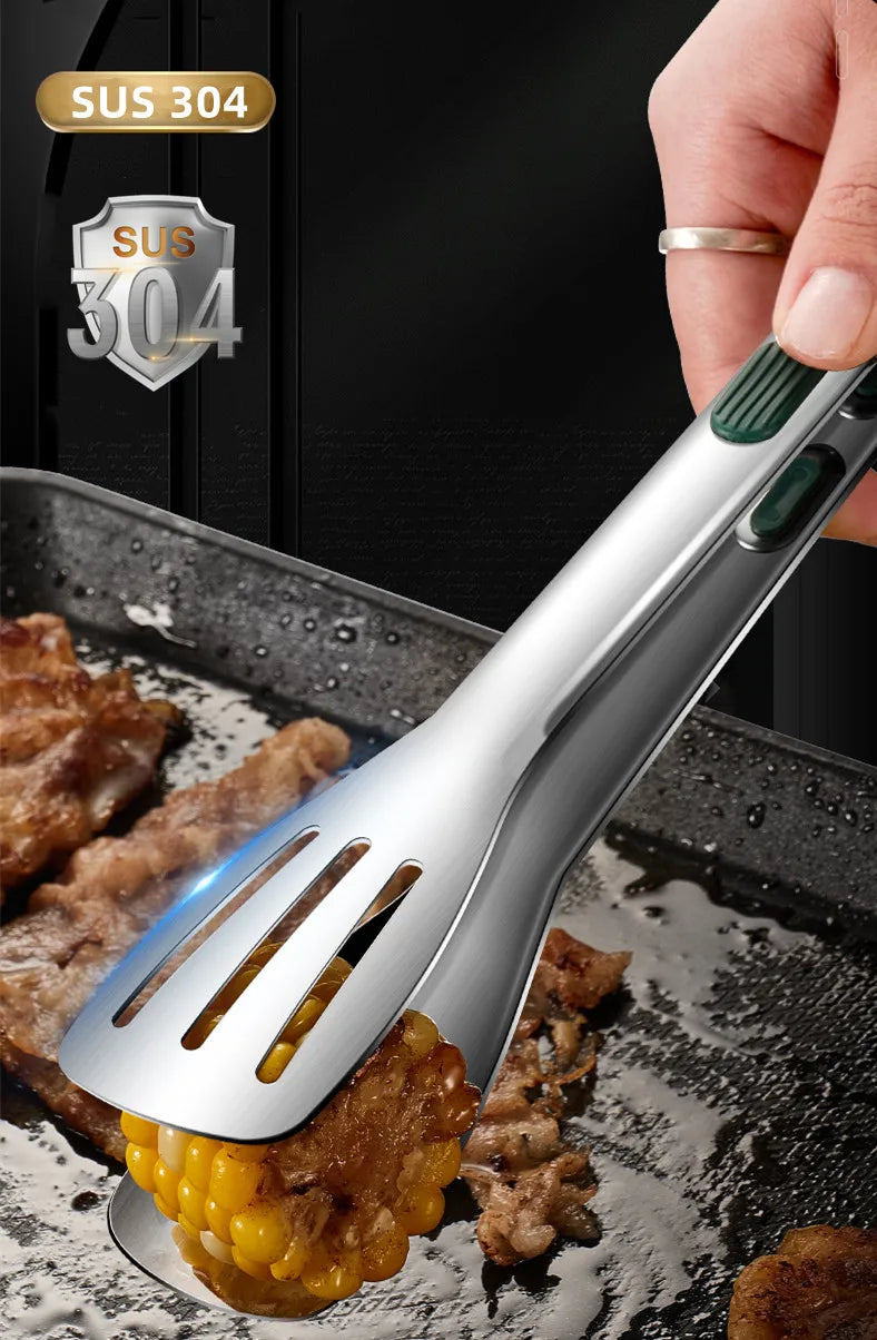 Pinza Per Alimenti In Acciaio Inox 304 Tre Misure Da 7 9 E 12 Pollici Impugnatura Antiscivolo In Silicone Per Barbecue