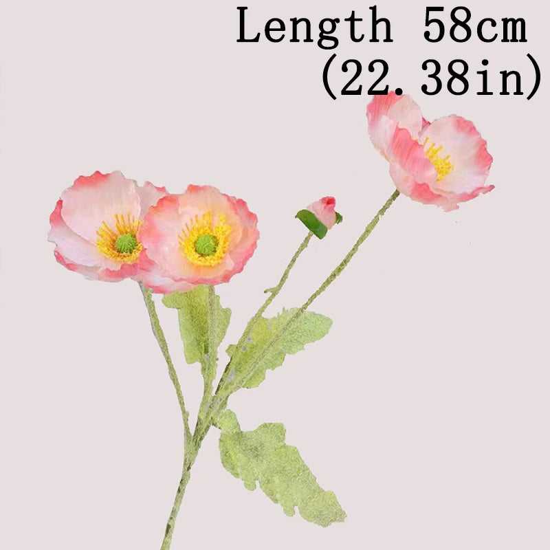 Bouquet Di Fiori Artificiali A 4 Teste Di Papavero In Seta Per Nozze E Feste Decorazione Domestica Elegante