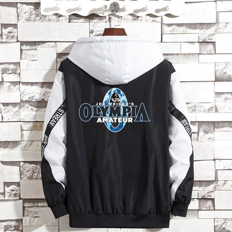 Giacche Uomo Donna Hip Hop Olympia Giacca A Vento Patchwork Con Cerniera All Aperto Harajuku Abbigliamento Maschile
