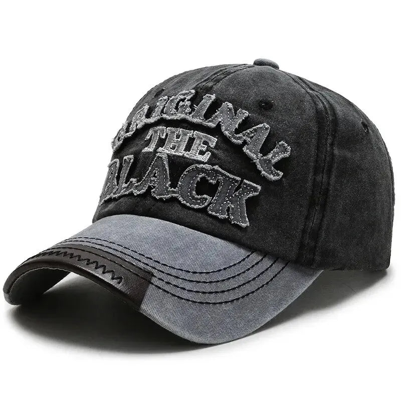 Berretto Da Baseball Vintage Unisex Cotone Lavato Ricamo Lettera Nera Berretto Casual Da Esterno