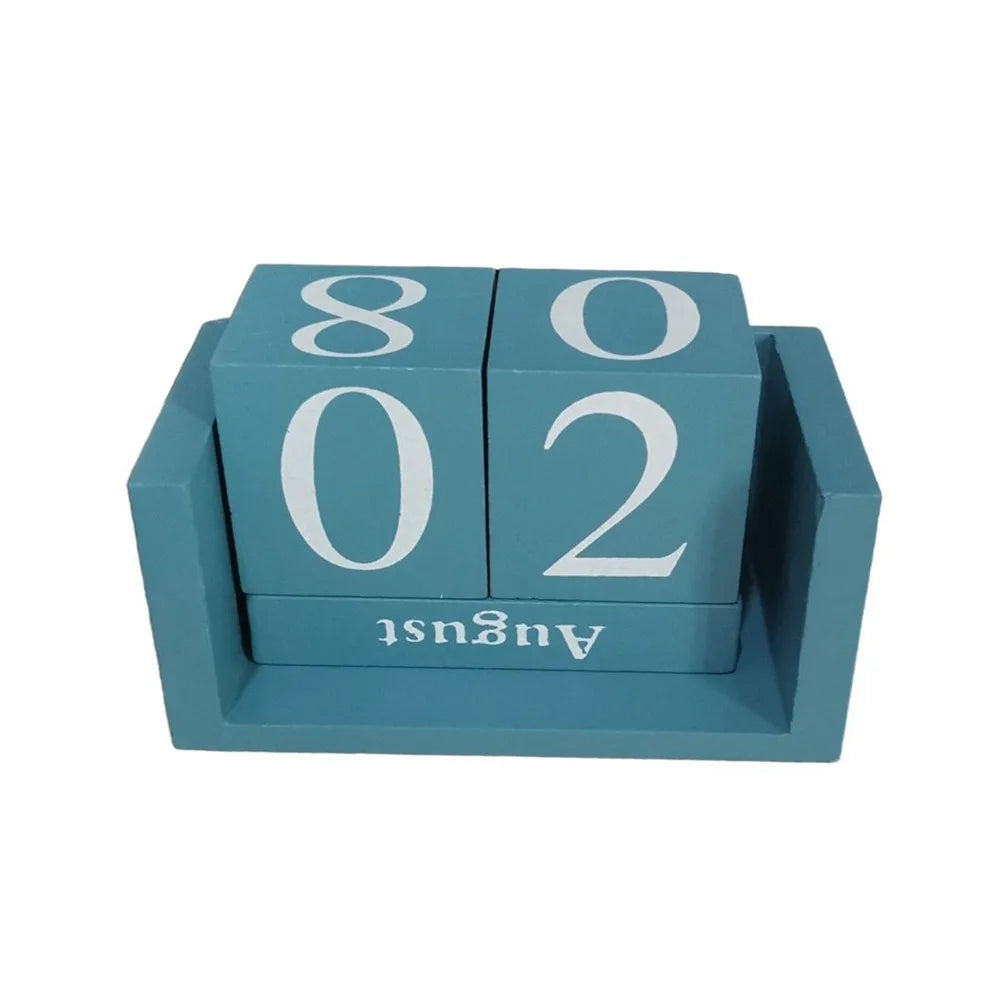Calendario Perpetuo In Legno MDF Con Blocchi Eterni Display Mensile Stile Pastorale Per Ufficio E Casa Decorativo