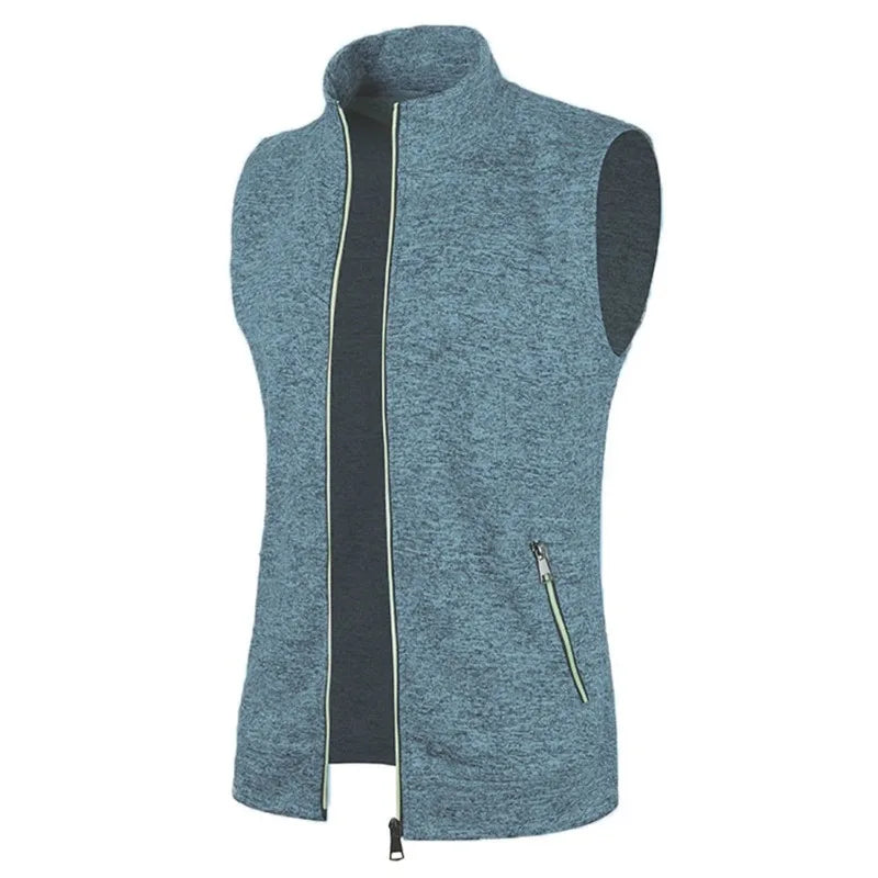 Gilet Senza Maniche Con Cerniera Da Uomo Autunno Traspirante Esterno Streetwear Dolcevita