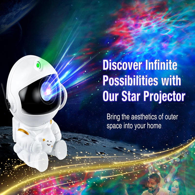 Proiettore di Stelle Astronauta Luce Notturna Galassia Lampada Notturna per Bambini Nebulosa Regalo di Compleanno