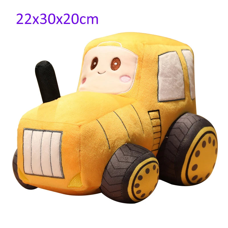 Simulazione Trattore Escavatore Giocattoli Di Peluche Per Auto Kawaii Morbido Cuscino Veicoli Regalo Natale Bambini