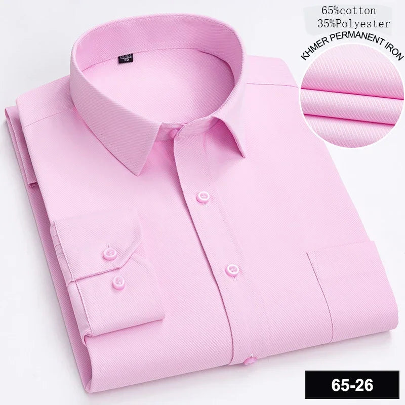 Novità Camicia Da Uomo Slim Fit Maniche Lunghe Formale Con Tasca Singola In Morbido Cotone Scozzese Per Ufficio