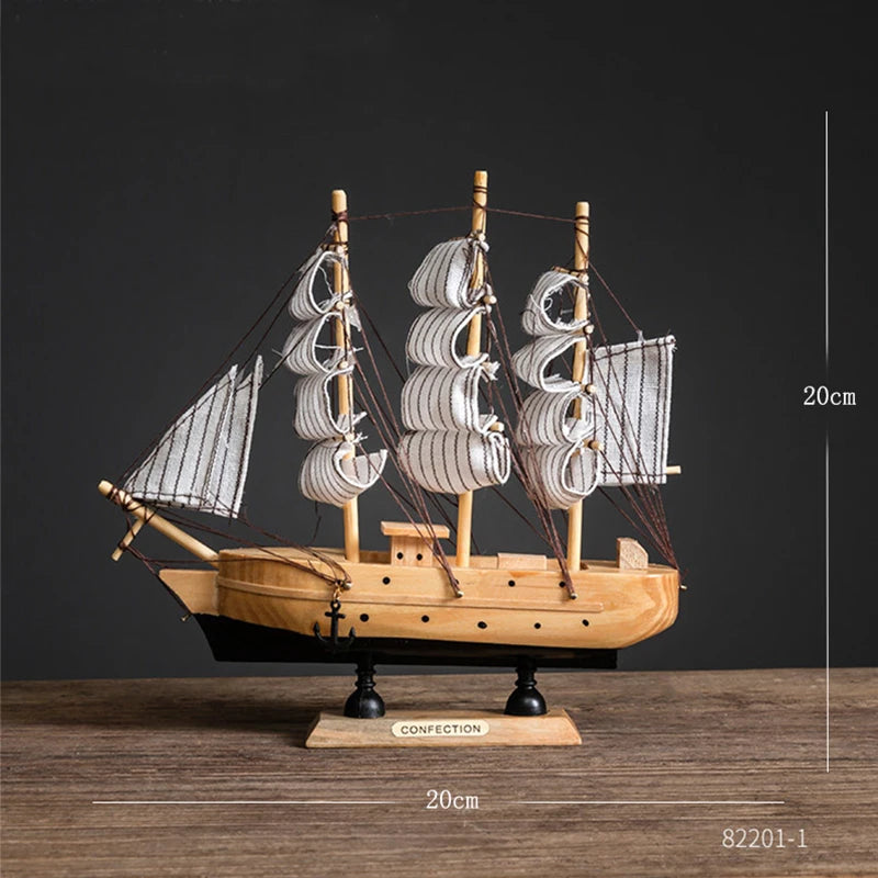Modello Di Barca A Vela In Legno Per Decorazioni Della Casa In Stile Mediterraneo Accessori Regalo Compleanno
